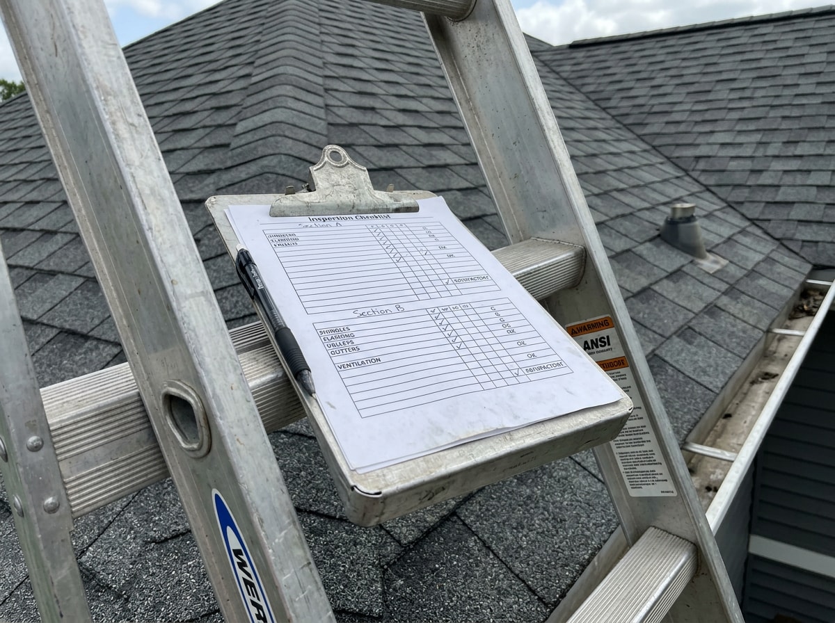 Checklist graphic showing the three criteria that make a roof eligible for a shingle overlay