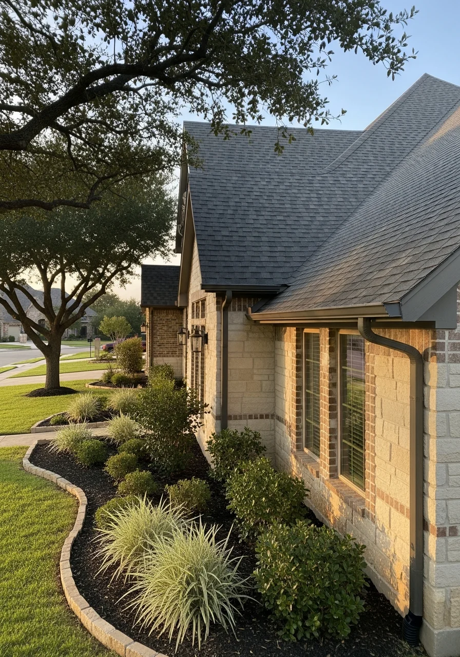 Allen home exterior in a master-planned community setting with updated features and established landscaping.