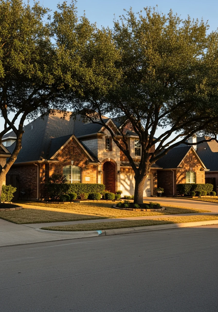Denton home exterior in a neighborhood setting showing local architectural character and landscaping.